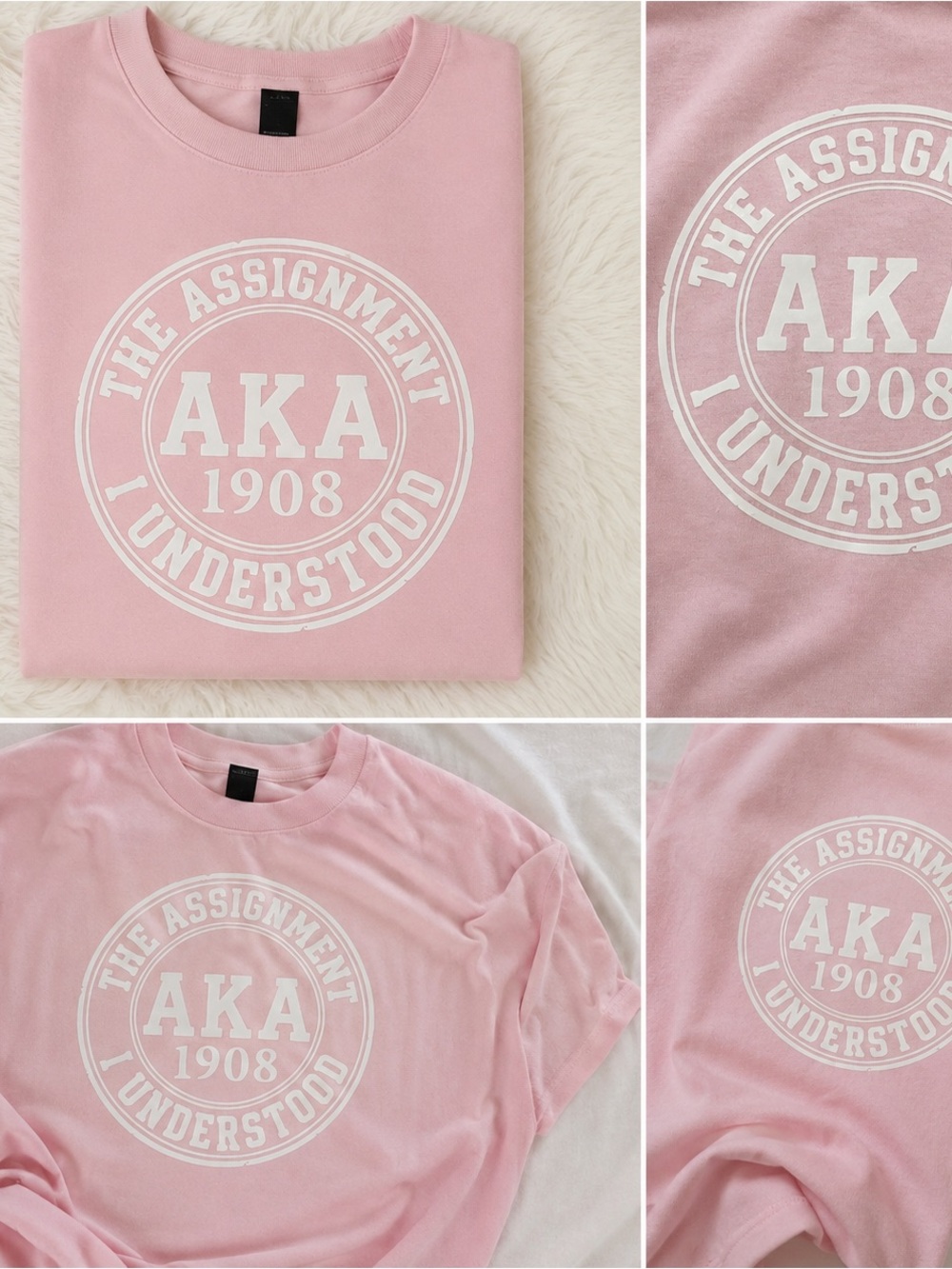 AKA 1908 Pink T‑Shirt - Crew Neck Top